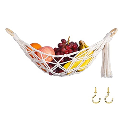 22in Hamaca de frutas colgantes, hamaca Holde, algodón hecho a mano, tejido, ahorro de espectáculos, veggina de frutas, hamaca, bajo, gabinete para co