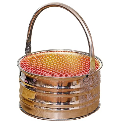 Brasero Exterior, Barbacoa Parrilla Portatil para Combustión Leña Carbon para Camping Jardín, Multifunción Estufa Camping con Parrilla para Barbacoa C