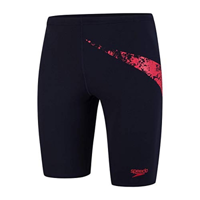Speedo Inserto Boomstar Pantalón De Baño (Aquashort), Hombre, Azul Marino/Rojo Fed auténtico, 34 (ES 85 CM)