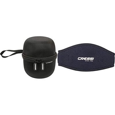 Cressi Watch/Computers Protective Case Bolsa de Ordenador, Negro, Uni + Mask Strap Funda de Correa de Surf, tamaño único, Color Negro