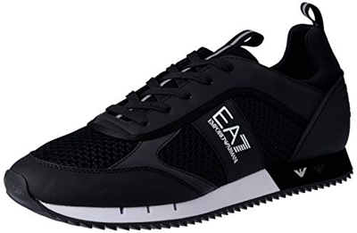 EMPORIO ARMANI EA7 Laces U Zapatillas Moda Hombres Negro - 40 - Zapatillas Bajas