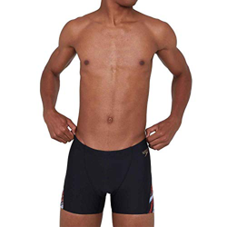 Speedo Allover Digital V-Cut Aquashort Bañador De Competición, Hombre, Black/Lava Red/White, 36 características