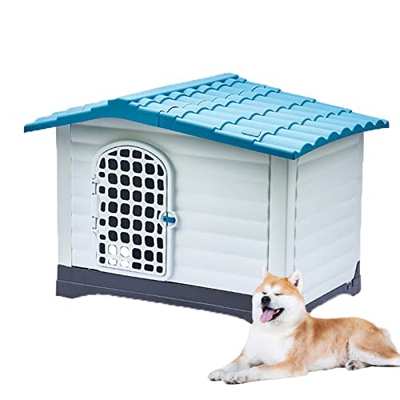 MNBVH Caseta Perros Exterior con Puerta, Casa para Perros Grande Medianos Pequeños, Caseta de Jardín para Perros, Impermeable Casa Perro Interior, Cas