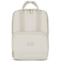 LARKSON Mochila para Mujeres y Hombres Gris Beis 6 - Para el Trabajo, la Universidad y la Escuela - Pequeña y Elegante - Repelente al Agua con Compart características