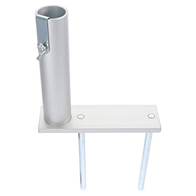 Abaodam Paraguas de terraza Base de aluminio: Paraguas playa Anclaje arena 30 mm exterior suelo césped soporte base paraguas con dos tenedores para pa