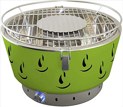 ACTIVA Airbroil 2020 - Barbacoa de carbón vegetal, color verde, con ventilación activa y bolsa de transporte, pequeña y redonda, para el balcón, con p