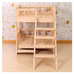 Perrera De Madera De 2 Niveles con Escalones Escalera Interior De Madera for Perros/Gatos Casa for Mascotas Gato Cama Madera Maciza Todas Las Estacion características