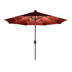 YANGXIN Sombrillas Terraza | Diseño De Brazo Ajustable y Máxima Sombra | Terraza y Jardín | Rojo (Luces +Paneles Solares) en oferta