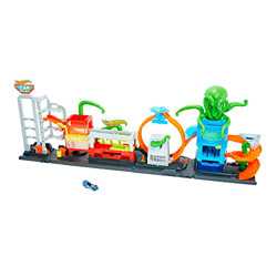 Hot Wheels City Autolavado del Pulpo, pista de coches de juguete para acrobacias (Mattel HBY96) en oferta