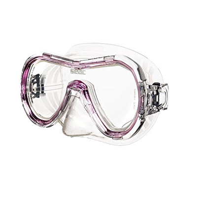 Seac Giglio MD, Máscara a lente única para Buceo y Snorkeling, Unisex niños, transparente/rosa, Small