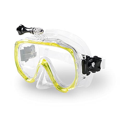 RABIGALA Scuba - Máscara de buceo para adultos, buceo, natación con falda de silicona, para hombres y mujeres, color amarillo transparente