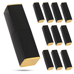 【Venta del día de la madre】Bricolaje Contenedores de barra de labios vacíos Molde de barra de labios hecho a mano Tubos de bálsamo labial Negro(Brilla en oferta