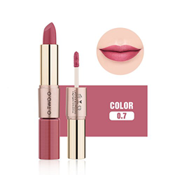 Lápiz labial mate 2 en 1, brillo de labios de larga duración, crema hidratante para labios, bálsamo impermeable, juego de cosméticos de maquillaje par en oferta