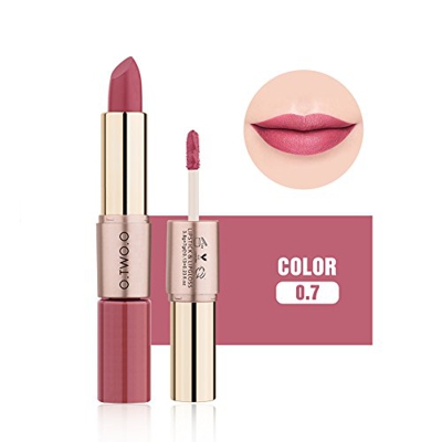 Lápiz labial mate 2 en 1, brillo de labios de larga duración, crema hidratante para labios, bálsamo impermeable, juego de cosméticos de maquillaje par