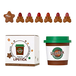 6/8/16 Colors Capsule Lipstick Set,Mini Matte Coffee Lipstick Stars Candy Mini Capsule Lipstick,Tint Long-Lasting Liquid Lipstick, Waterproof Velvet C precio