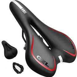 Asiento de Bicicleta, Sillín de Asiento de Bicicleta de Gel, Cómodo Acolchado de Espuma de Memoria con los Resortes, Impermeable y Transpirable, para  en oferta