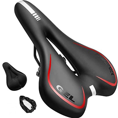Asiento de Bicicleta, Sillín de Asiento de Bicicleta de Gel, Cómodo Acolchado de Espuma de Memoria con los Resortes, Impermeable y Transpirable, para 