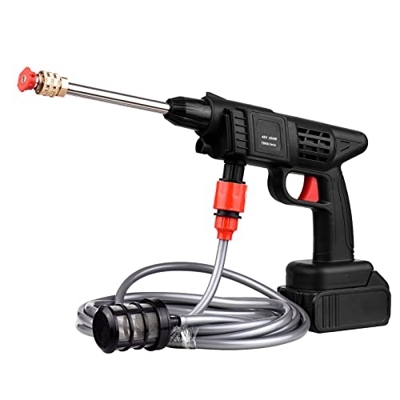 Lechnical Lavadora a presión inalámbrica de 400 W Lavadora a presión portátil para automóvil con boquilla de chorro/ventilador Manguera de 5 m Cañón d