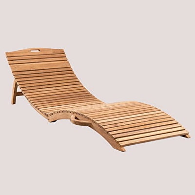 SKLUM Tumbona Plegable en Madera de Teca Kedas Madera de Teca Madera de Teca - (Elige Color)