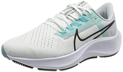 Nike Wmns Air Zoom Pegasus 38, Zapatillas para Correr Mujer, White Oil Grey Pure Platinum Aurora Green LT Dew, 39 EU