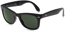 Ray-Ban Folding Wayfarer - Gafas de sol para hombre, Negro/Verde (Black Frame/Green G-15XLT Lens) en oferta