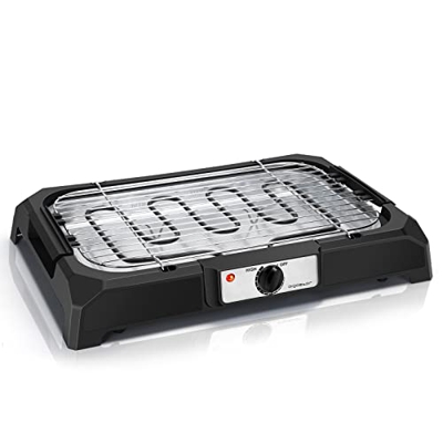 Aigostar Lava 31LDQ– Barbacoa Eléctrica Grill 2000W Bandeja Recoge Grasa Uso con Agua: Evita los Humos, Uso en Interiores, Termostato, Superficie Anti