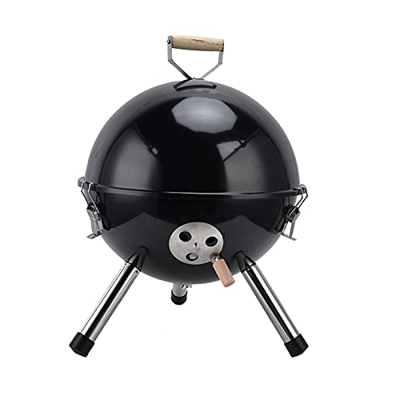 CHENQIAN Parrilla para Barbacoa - Parrilla esférica Mini Parrilla portátil para Barbacoa Parrilla Negra de carbón para Picnic al Aire Libre, 91.3 oz