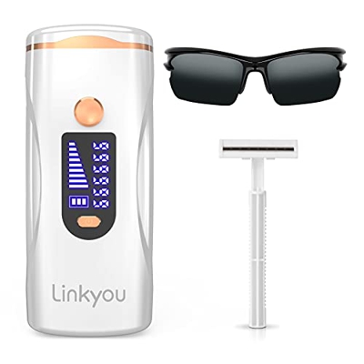 Linkyou Depiladora de Luz Pulsada IPL, 999,999 Flashes Depilacion Permanente Sin Dolor Sistemas, Para Rostro, Cuerpo, Bikini, Axilas
