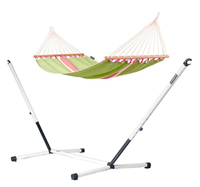 LA SIESTA - Fruta Kiwi - Hamaca con Barra Individual Outdoor y Soporte de Acero Lacado en Polvo