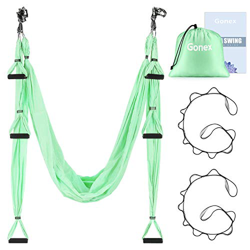 Gonex Hamaca Yoga Antigravedad, Yoga aéreo Hamaca Swing Yoga Trapecio Plano para Pilates Gimnasia Gimnasio Fitness, Yoga Swing Set antigravedad con Co características