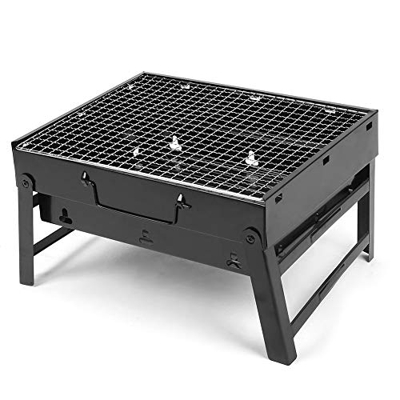 qposdr BBQ Parrilla para Barbacoa Portátil Plegable de Acero Inoxidable BBQ Smoker Grill Mesa Plegable Barbacoa para Acampar al Aire Libre para Picnic