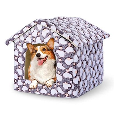 Nobleza Casa para Perro Pequeño, Plegable Casa para Gatos Perros Conejos, con Cojín Extraíble, Cama para Gatos Perros, 53x50x43cm L