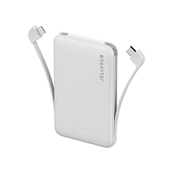JELLYSUB 5000mah Power Bank Cargador Portátil Ultra Compacto con Cables incorporados, batería Externa Banco de energía Delgado para iPhone, iPad, telé características