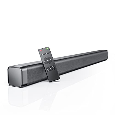 Barra de Sonido 2.0 para TV 120 dB, Altavoces Bluetooth 5.0 DSP con Sonido Envolvente, con AUX, USB, Óptica para Cine en Casa