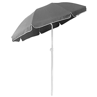 HENGMEI Sombrilla para balcón, 200 cm, para mercado, jardín, terraza, protección UV, para balcón, jardín y terraza, color antracita