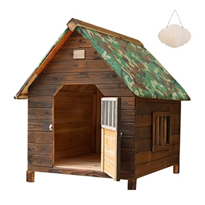 Caseta para Perros, Casetas Jaula para Perros de Madera, Casa para Perros Gatos Impermeable, Caseta Mascota para Exterior e Interior, Casitas Gatos de