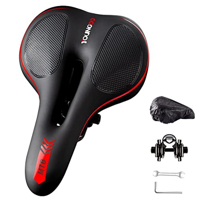 YOUNGDO Sillín MTB,Sillín de Bicicleta de Gel,Sillin Bici Montaña Ergonómico Asiento de Bicicleta Antiprostatico Cómodo y Transpirable para BMX,Bicicl
