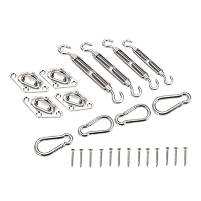Caiqinlen Juego de Accesorios para Toldos, Juego de Accesorios para Velas de Sombrilla, Acero Inoxidable, Resistente a Altas Temperaturas, Anticorrosi