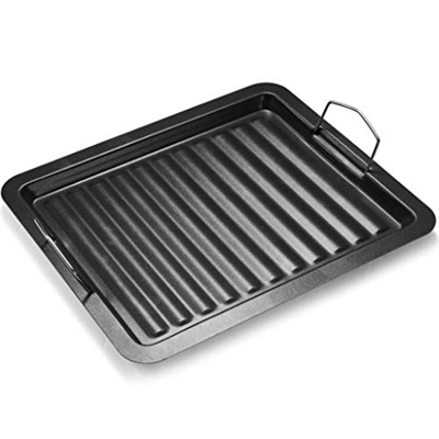 Sartén antiadherente para parrilla con asas duales Barbacoa Freír Rectángulo Plancha al aire libre Utensilios de cocina BBQ Bandeja Placa