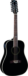 EKO Guitars NXT D100E XII SEE THROUGH BLACK, Guitarra acústica 12 cuerdas, parte superior de abeto, bandas fondo y mango de caoba, teclado de South Am en oferta