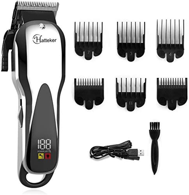HATTEKER Cortadora de cabello profesional para hombres cortadora de barba cortadora de precisión largo para hombres