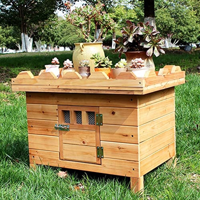 TYX Puede Almacenar Casas para Perros, Casas para Perros Aisladas De Madera Al Aire Libre con Puertas, Adecuadas para Perreras Pequeñas Y Medianas,Lig