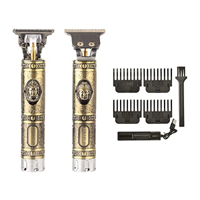 Máquina de Cortar Pelo Inalámbrica. Cortapelos Vintage Profesional para hombre. Cortador de pelo y barba con Cabezal de Titanio, Hoja T, Pila Recargab