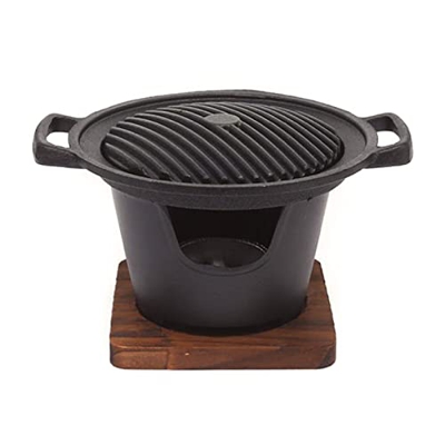 Utilidad interior al aire libre horno de barbacoa antiadherente con base estable grado alimenticio Hibachi parrilla asada Pan hogar Estufa de alcohol