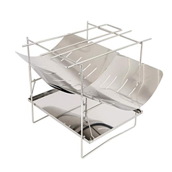 Estufa de camping plegable portátil ligero soporte de marco de fuego parrilla de madera parrilla de acero inoxidable para barbacoa al aire libre cocin en oferta