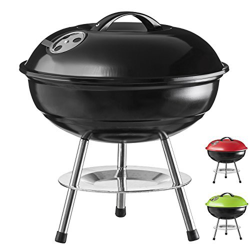 Goods & Gadgets Micro BBQ Kettle Grill Parrilla de carbón compacta de Viaje Parrilla de Mesa Acero Inoxidable esmaltado 38cm (Negro) en oferta