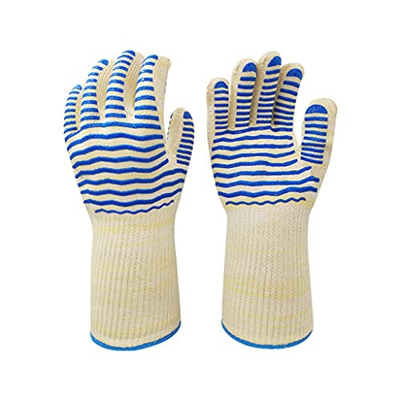 Guantes de barbacoa de aislamiento térmico de 500 ℃/1260 ° F resistente a altas temperaturas para horno parrilla barbacoa Mitt protector de mano para 