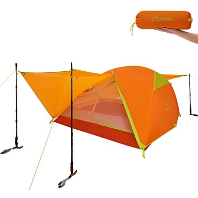ATEPA Tienda de campaña para 3 personas, para 3 personas, resistente al agua, ultraligera, para trekking, tamaño pequeño, impermeable, PU3000 mm, fáci