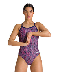 ARENA W Kikko Light Drop Back One Piece - Bañador Deportivo para Mujer, Color Navy/Multi Red, Talla 38, 30 características