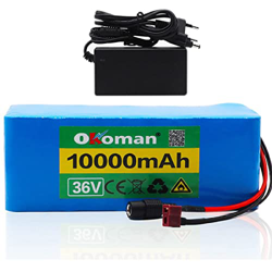 (Entrega en 5-7 días) 36v 10Ah Batería de Bicicleta eléctrica, Battery de Litio BMS + 21700 para Motor de Bicicleta eléctrica 500W / 350W / 200W con 4 en oferta